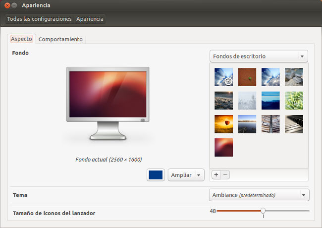 Ubuntu 12.10 apariencia