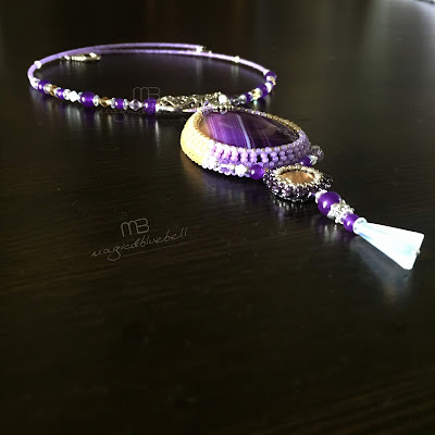 Agate pendant Purple rain pendant