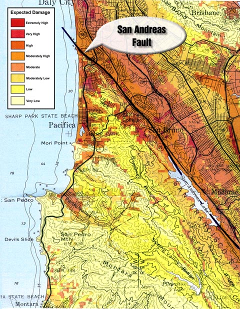 Pacifica earthquake fault