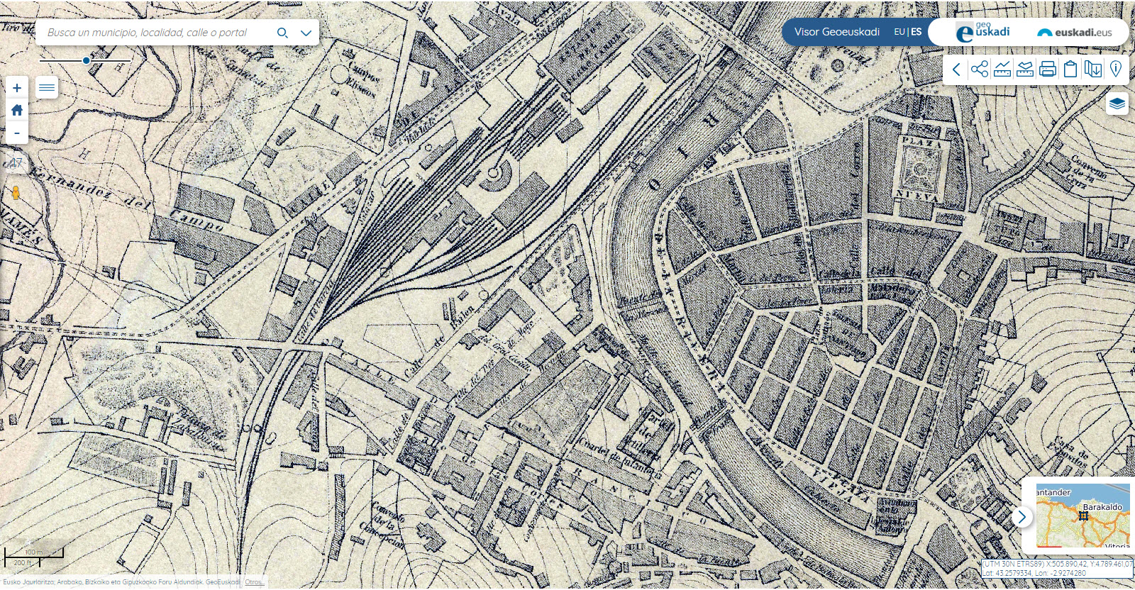 Cartografía Digital Cartografía histórica Euskadi.