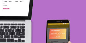Laptop keyboard and a smartphone screen