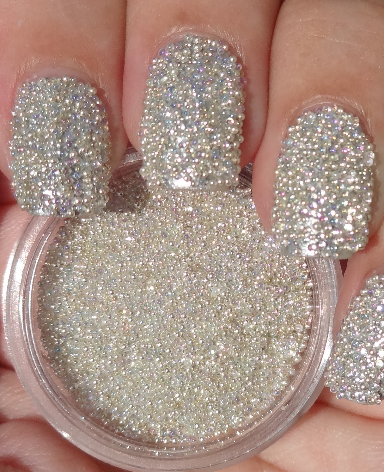 Wendy's Delights Nail Rock Moon Silver Nail Polish & Caviar Beads