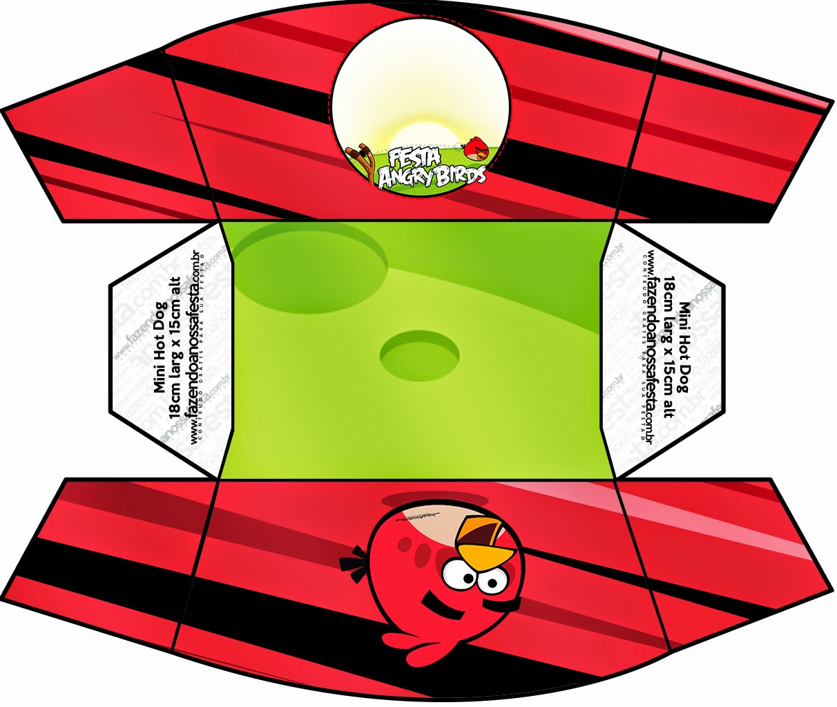 Angry Birds: Cajas para Imprimir Gratis. Para Hot Dogs = Perros Calientes de Angry Birds.