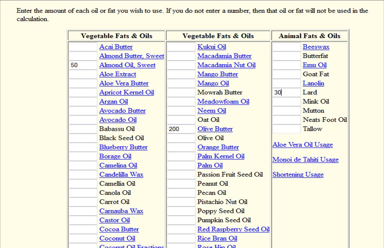 3 Using caustic soda the online calculators