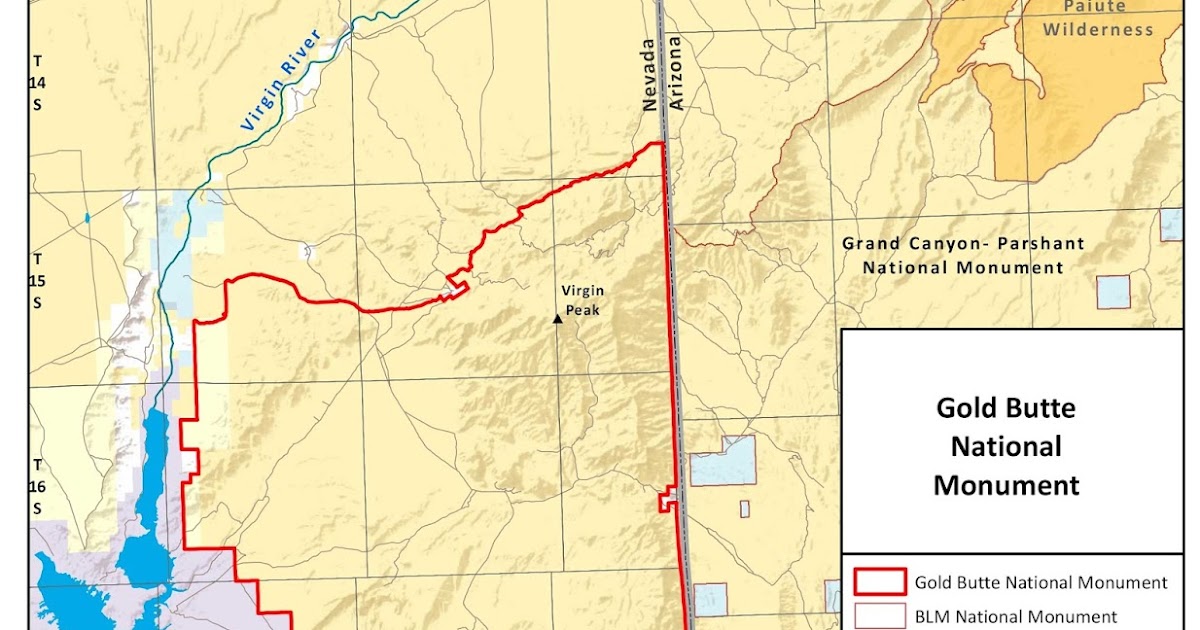 Map Of Gold Butte National Monument Red River Topo Map