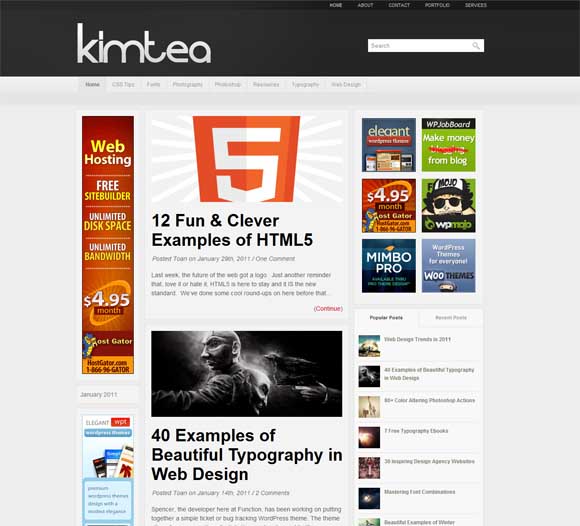 Kimtea Wordpress Theme