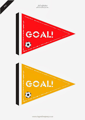 Kit para Fiestas de Futbol, para Imprimir gratis. Banderines de Goal.