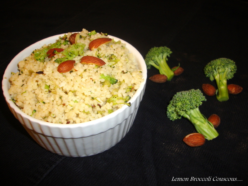 Sailaja Kitchen...A site for all food lovers! Lemon Broccoli Couscous Recipe / Lemon Couscous