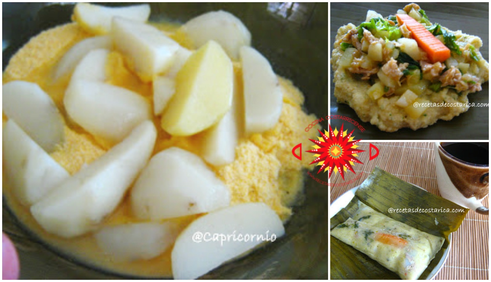 Cocina Costarricense tamales de maíz amarillo