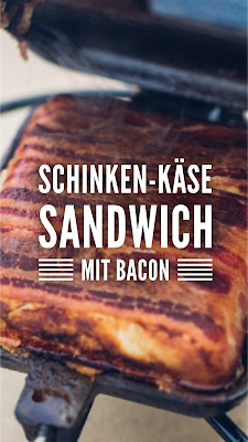 Pie-Iron  Sandwicheisen  Schinken-Käse-Sandwich mit Bacon  Sandwiches am Lagerfeuer  Outdoor-Kitchen 20
