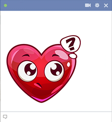 Heart face with question mark