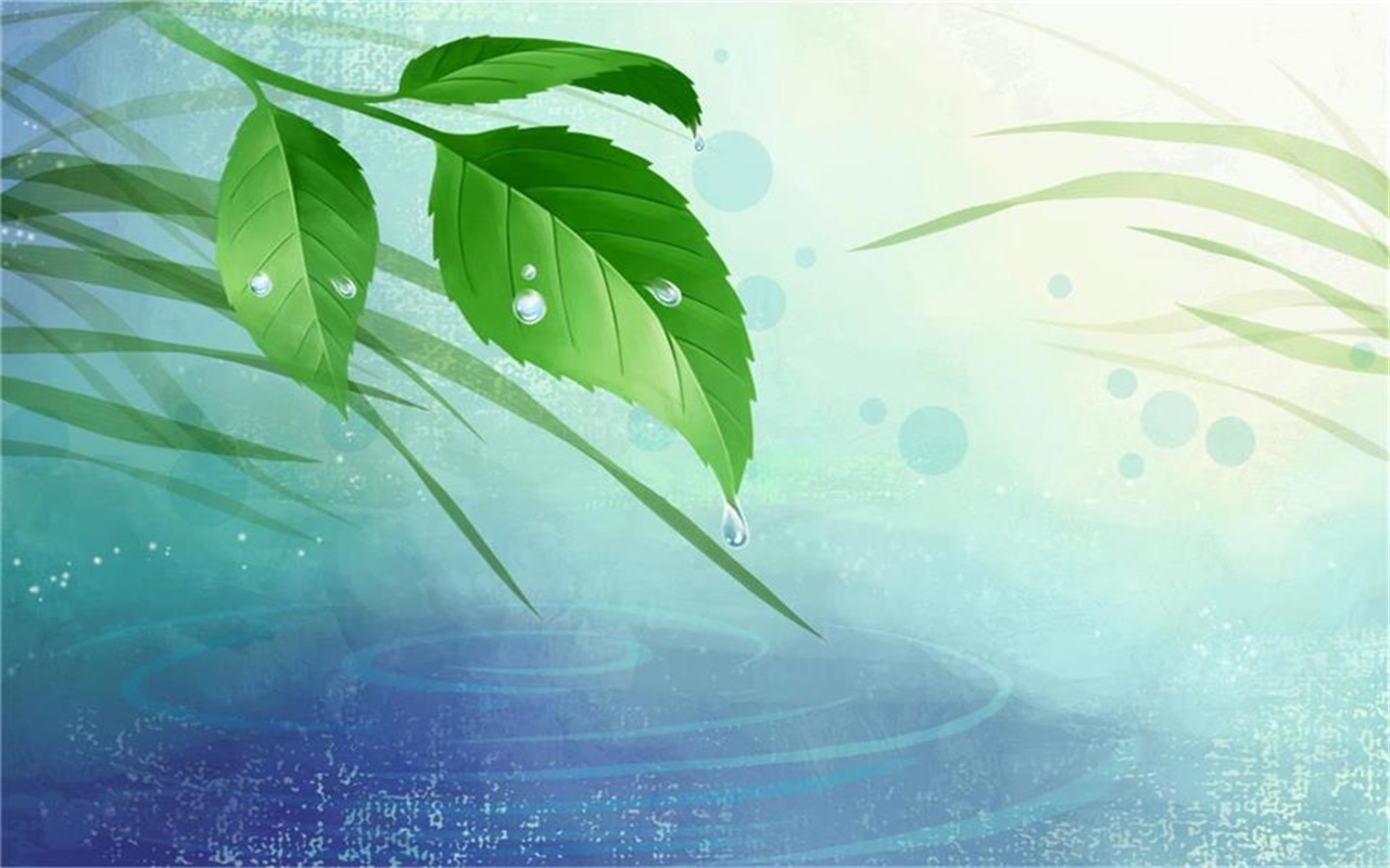 Green leaf and blue sky PPT backgrounds Green leaf and blue sky PPT backgrounds