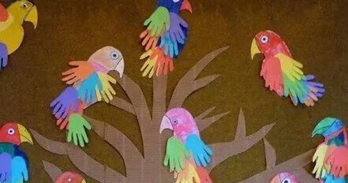 Early language skills through play.......: Hand print art and crafts