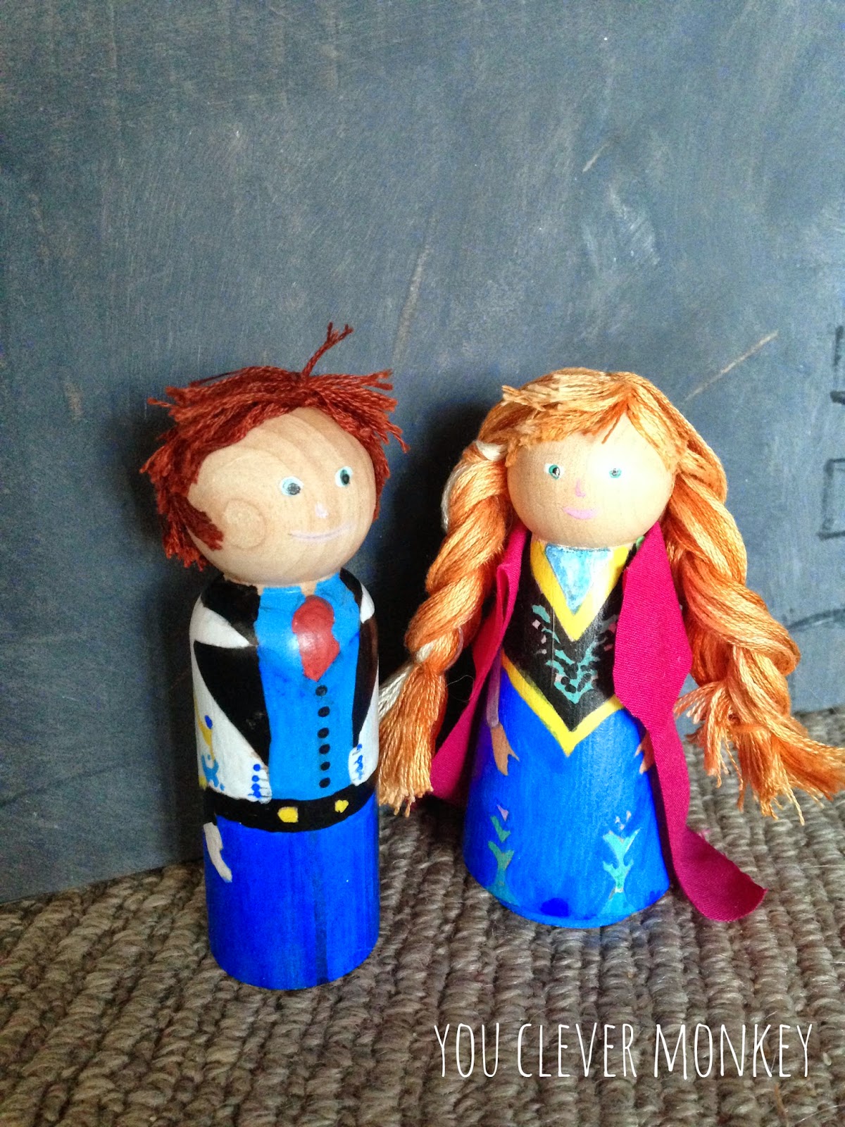 DIY Frozen Peg People - how to make your own Frozen characters for play from simple wooden peg dolls. Step by step instructions to help you create your own | you clever monkey