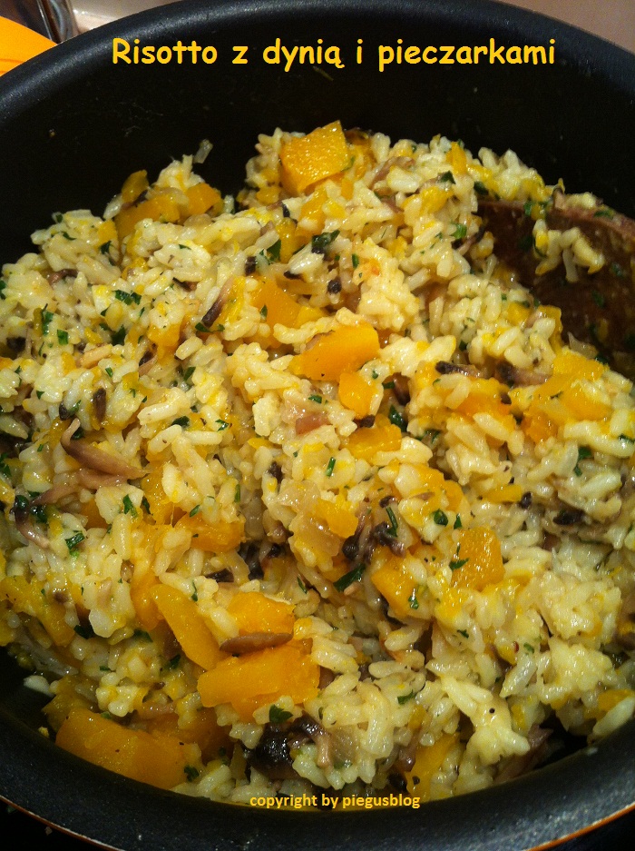 Piegus blog kulinarny Risotto z dynią i pieczarkami