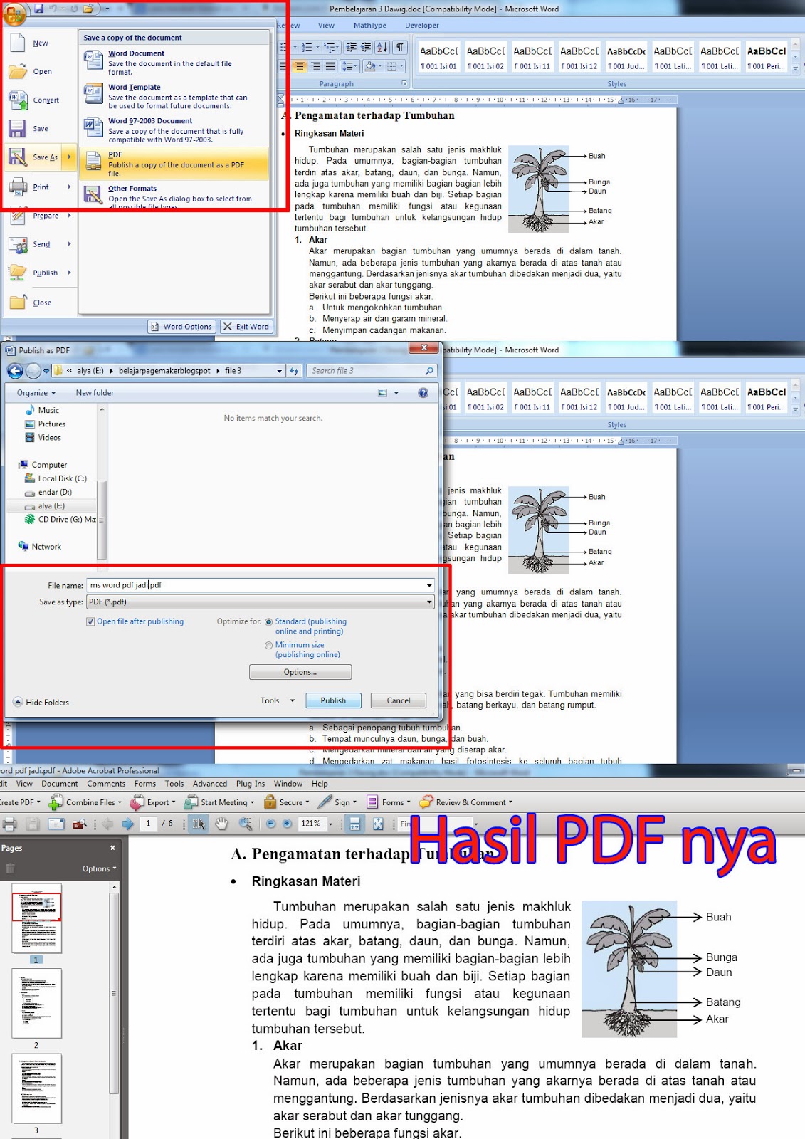 Belajar Pagemaker: Cara Merubah Format Word ke PDF ...