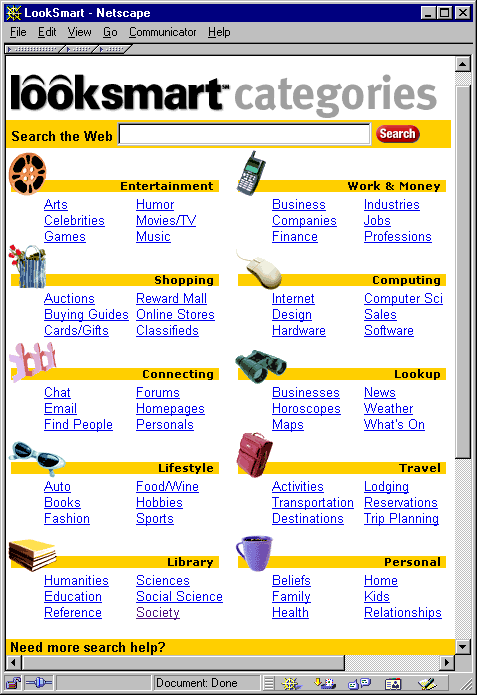 KKPI: Sejarah Search Egine (LookSmart)