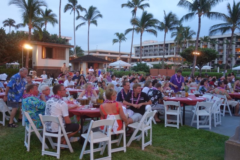 Fumbling for my camera Sunset Luau at the Waikoloa Beach Marriott, Waikoloa