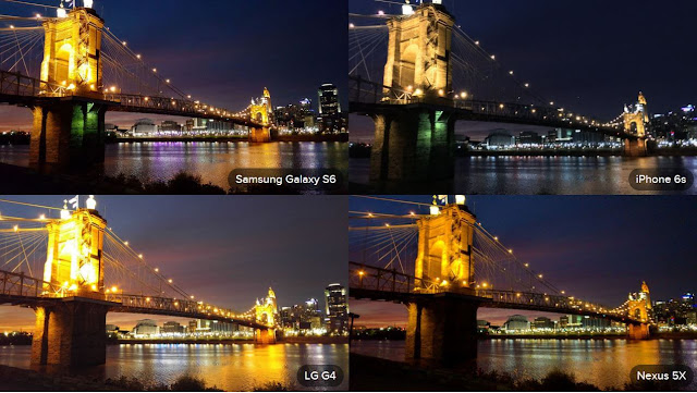 Nexus 5X vs Galaxy S6, LG G4 and iPhone 6S camera Twilight