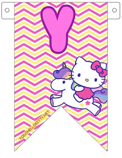 Banderines con Letras para Cumpleaños de Hello Kitty. Hello Kitty Party Free Printable Banners with the Alphabet.