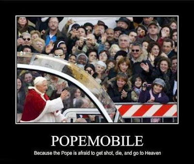 Funny roman catholic pope mobile - because the pope is afraid to get shot, die, and go to heaven
