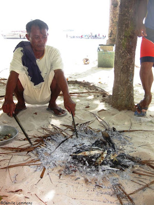Grilling fish on Malapascua beach