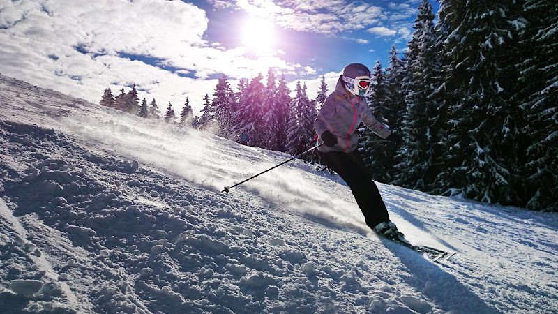 Winter Sports. Girl Skiing