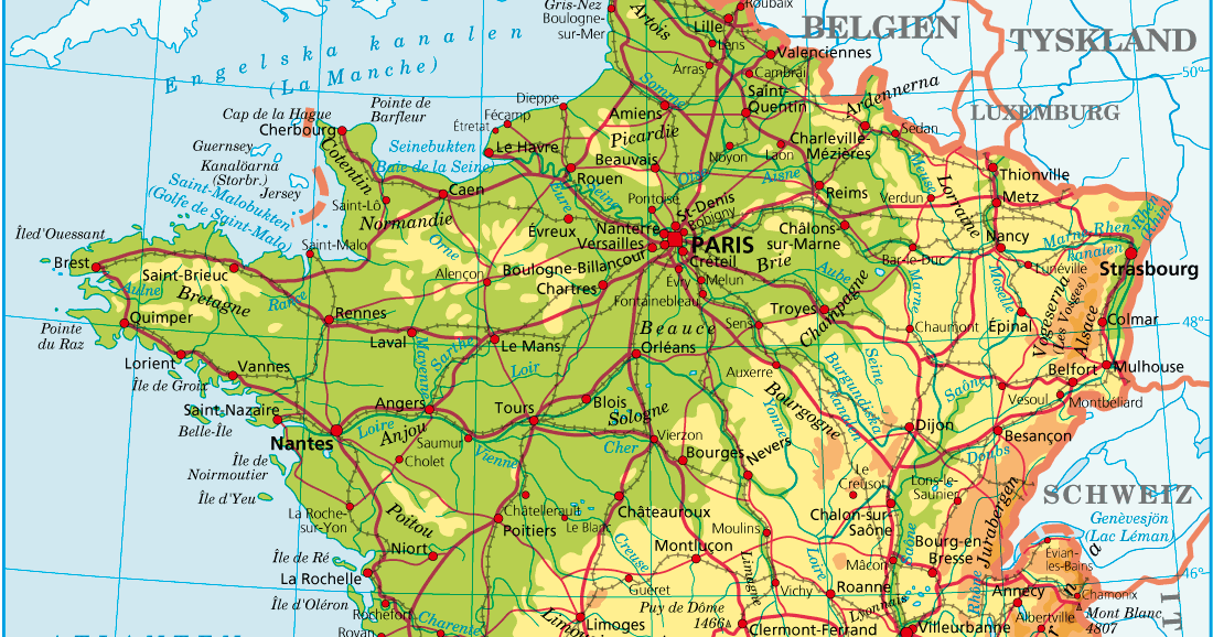 Frankrike Karta - Norra Frankrike karta regioner - Karta över norra