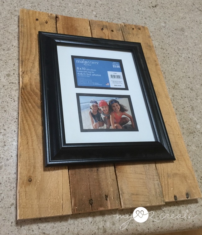 measuring an 8x10 frame on pallet wood