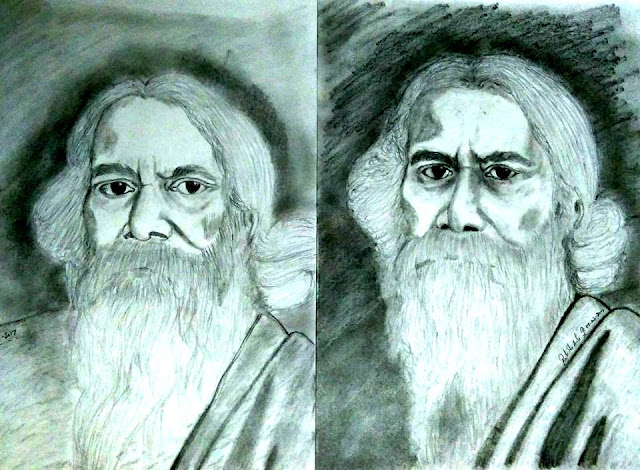 PENCIL DRAWING - Rabindranath Tagore PENCIL DRAWING - Rabindranath Tagore