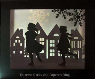 Skaters And Houses Shadow Box Card