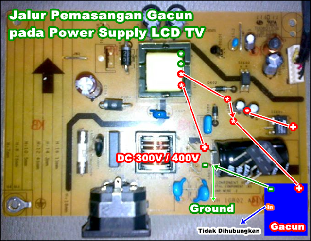 Installing the Toxic on the LCD TV Power Supply Voltage Line to Install Toxic on Power Switching LED / LCD TV
