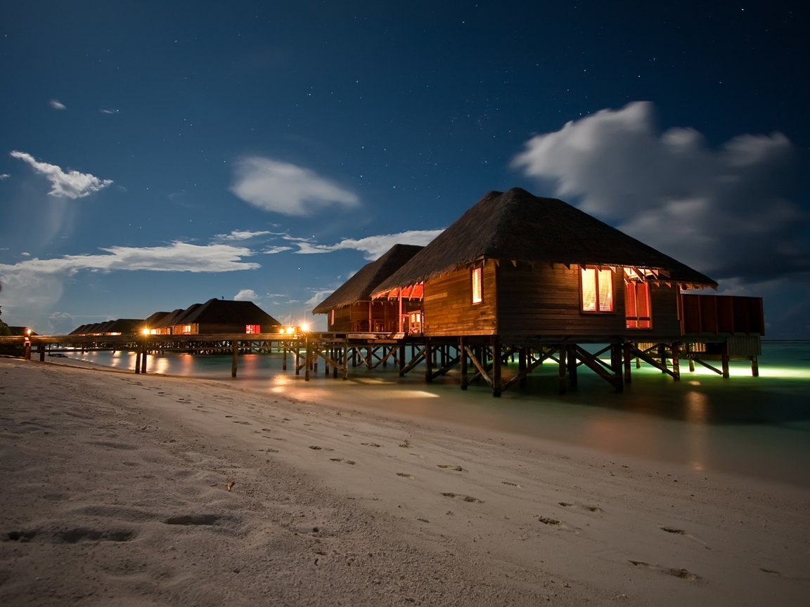 Amazing Night Beach Landscape hd wallpapers