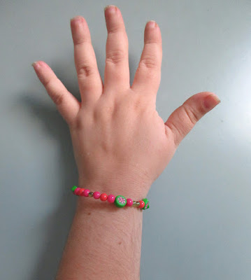 Bright pink green physics sciart jewelry bracelet