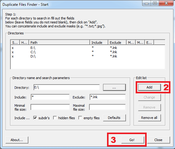 Cara menggunakan dupliacte files finder tahap 2 Cara menggunakan dupliacte files finder tahap 2