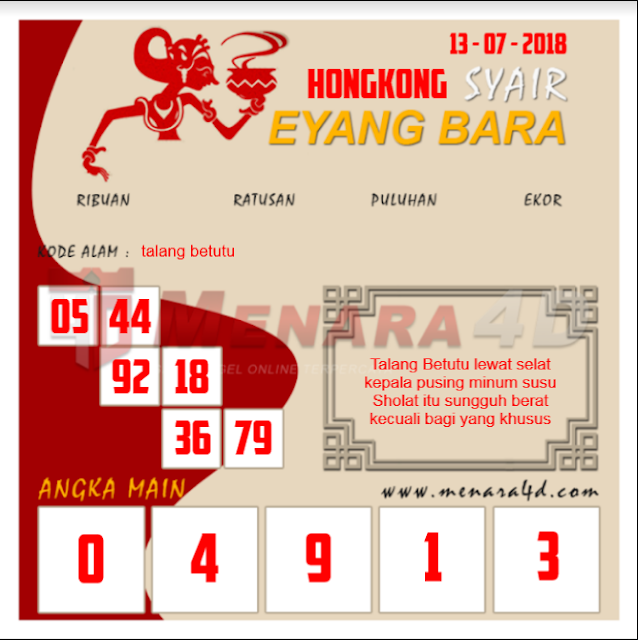 Syair Eyang Batara Hongkong Syair Togell