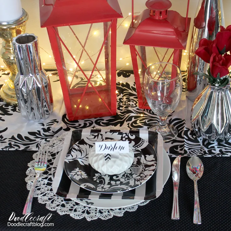 DIY Wedding Classic Black White Red Centerpieces and Decorations!