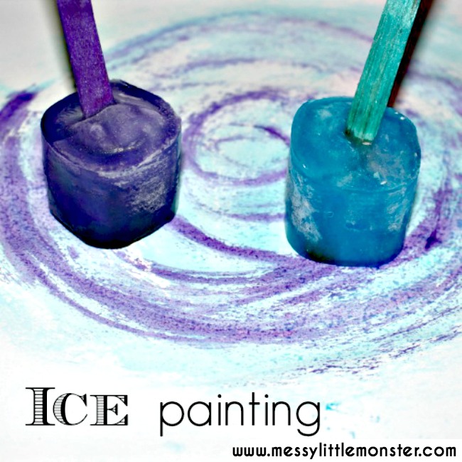 Ice Painting Art Activity for Kids - Toddler Approved