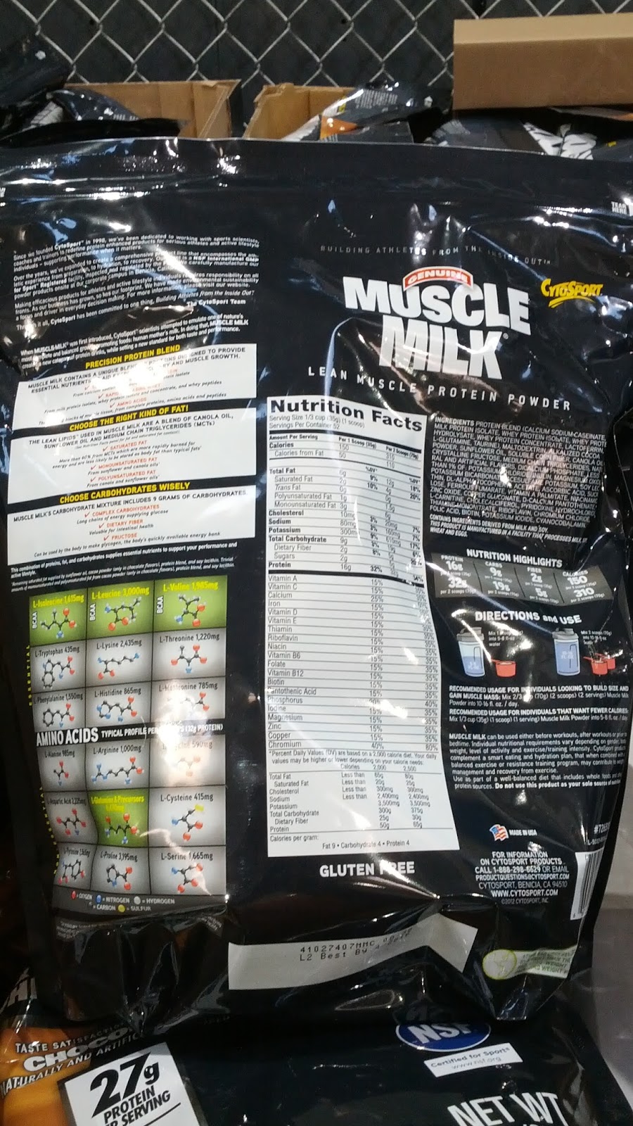 Muscle Milk Protein Powder 4 Lb Bag Costco Weekender Muscle Milk Protein Powder Nutritional Info