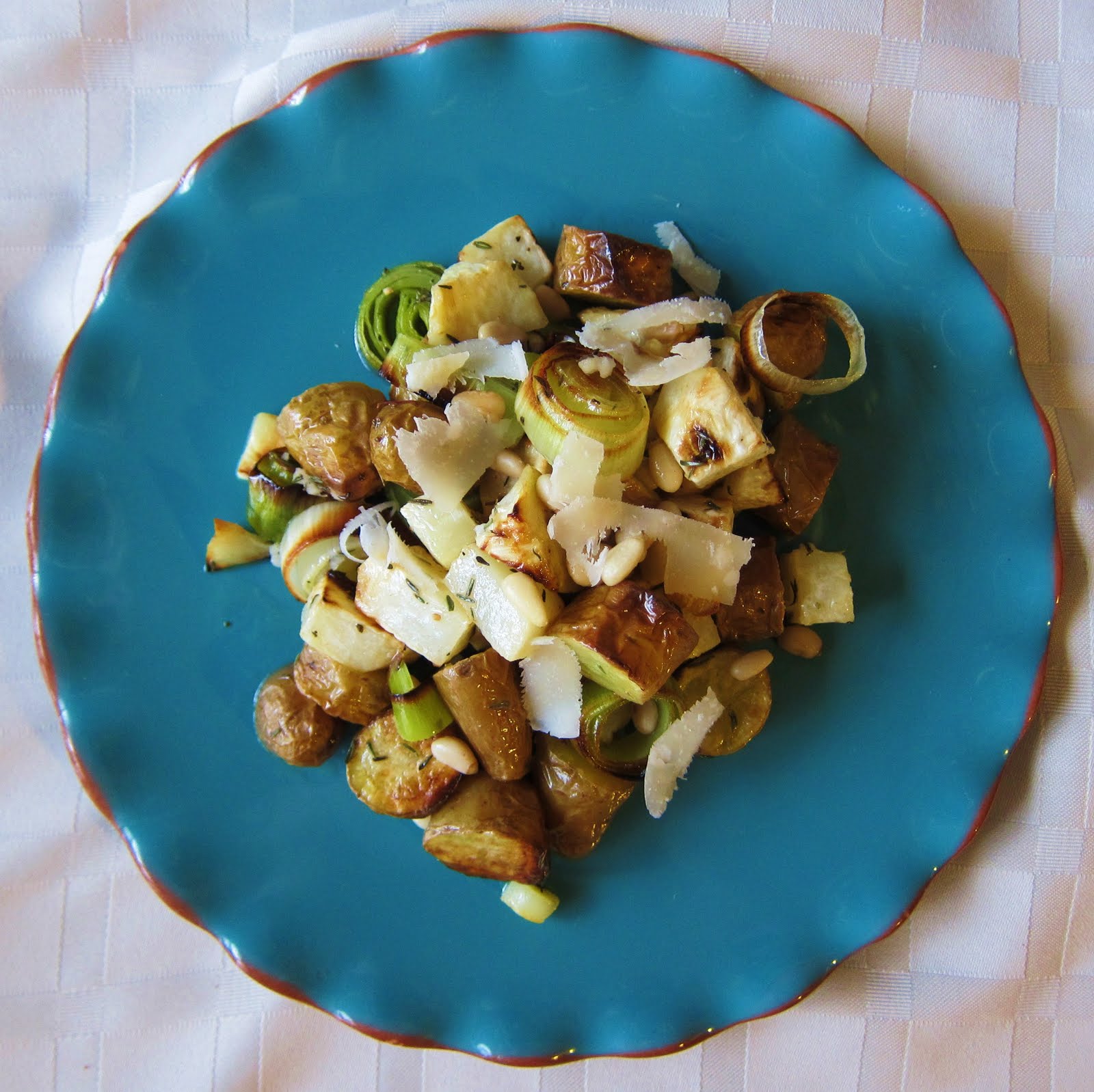 Garlic and Sea Salt Roasted Potato and Celeriac Salad with White