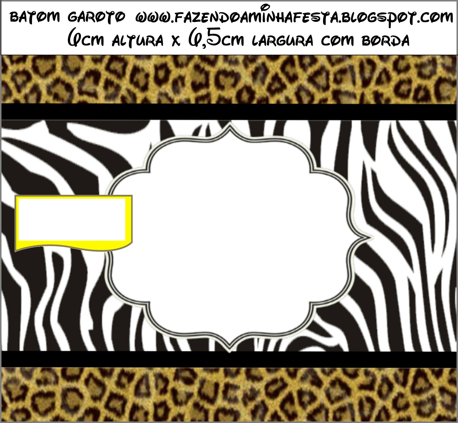 Etiquetas para Imprimir Gratis de Leopardo y Cebra.