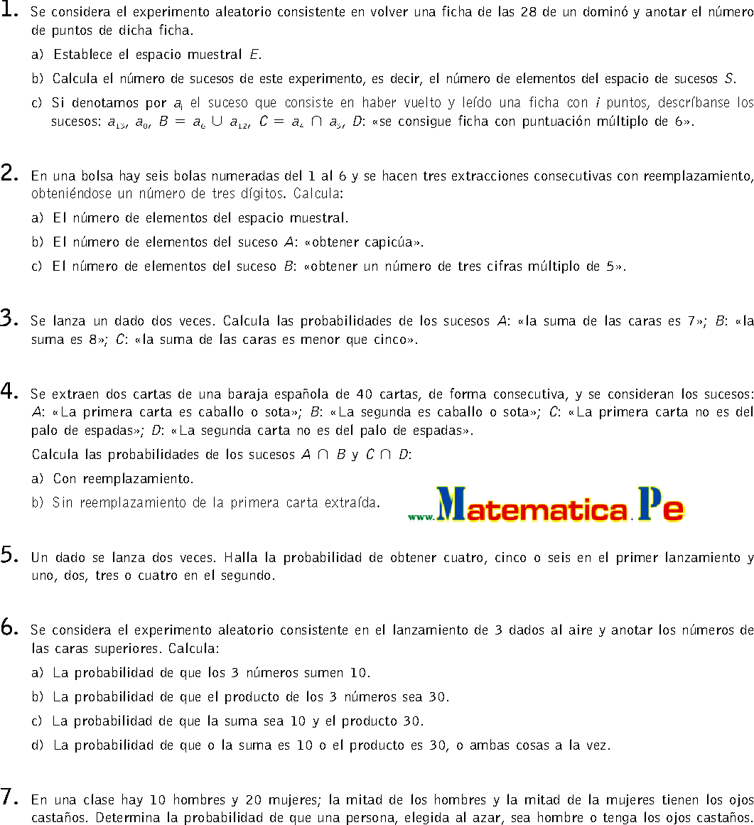 CÁLCULO DE PROBABILIDADES EJERCICIOS RESUELTOS MATEMATICAS 2