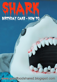 How to make a 3D Shark Cake with step by step recipe and photographs. Goodfoodshared.blogspot.com 