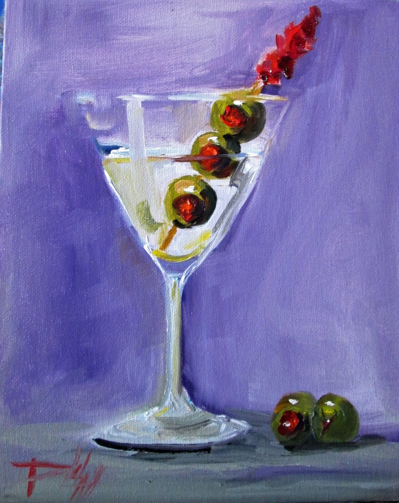 Painting of the Day, Daily Paintings by Delilah Martini and Olives