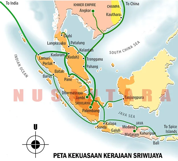 Gambar Peta kekuasaam Kerajaan Sriwijaya