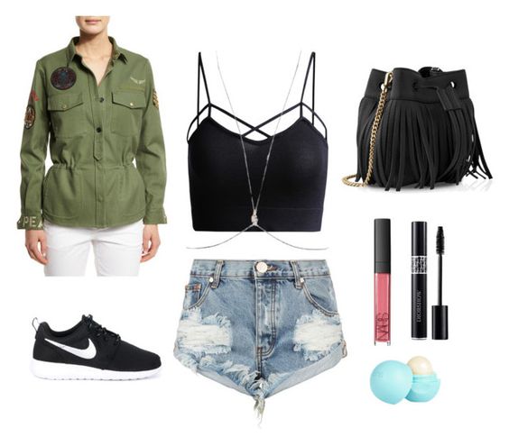 look casual, military jacket