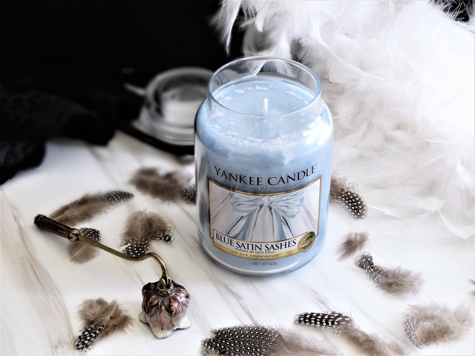 YANKEE CANDLE BLUE SATIN SASHES