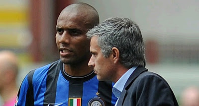 Maicon and Mourinho at Inter Milan