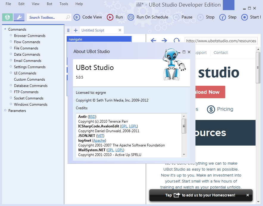 UBot Studio 5.0.5 Developer Edition 100 Working Download IM & WSO