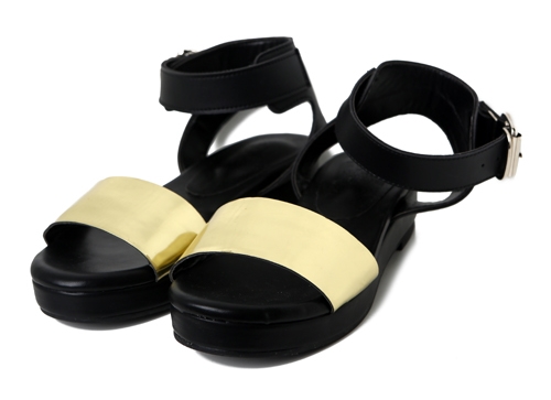 two tone strap sandals